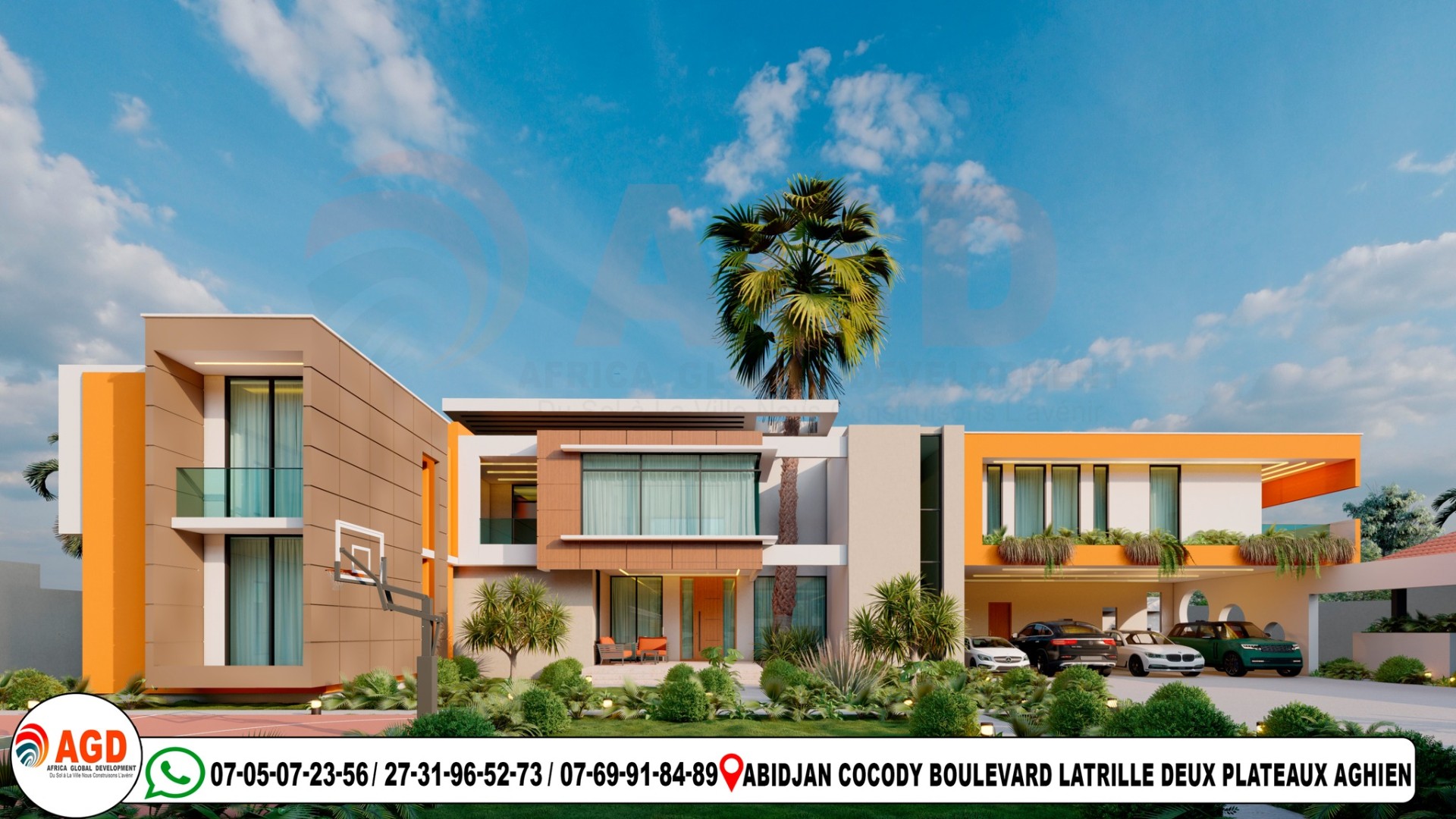 Villa haut standing — Coulage de la 1ère dalle
